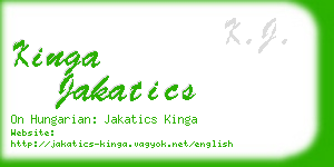 kinga jakatics business card